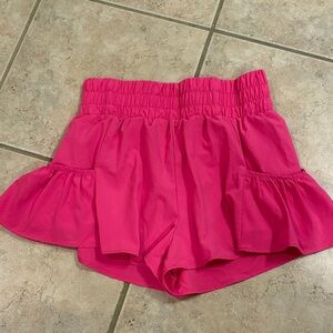 Vibrant Pink Women's Ruffled Skorts